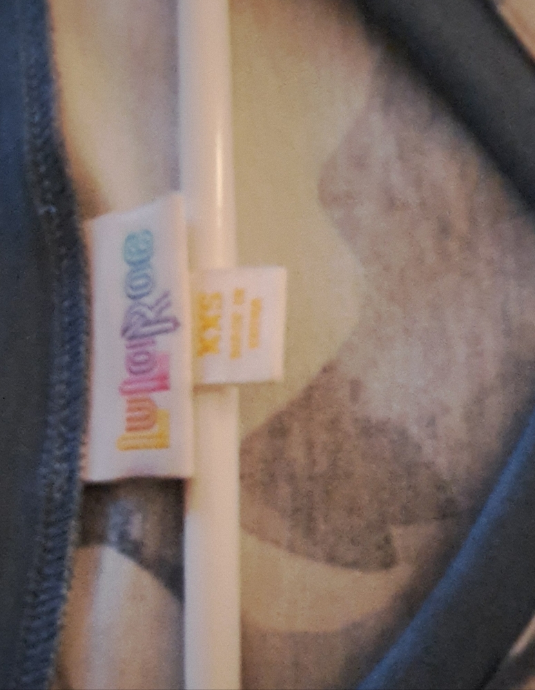 Lularoe Blue Striped Floral Tank Top - Picture 4 of 4